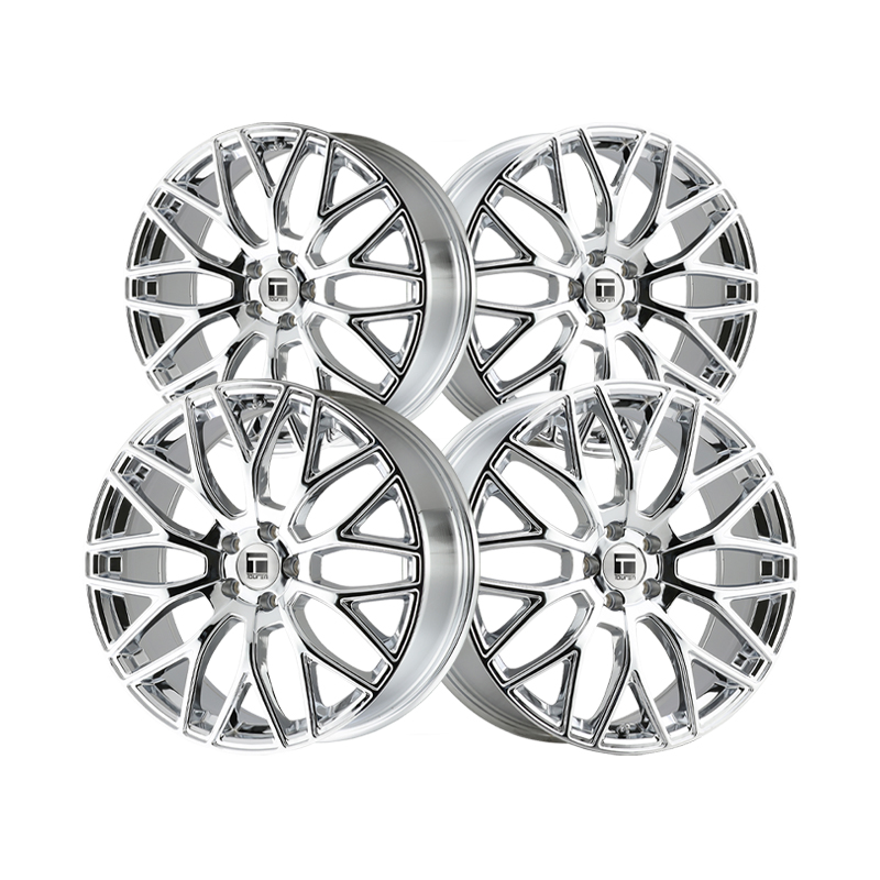 1 X TOUREN TR76 18X8 5-114.3 72.6 Hub 35 Offset Chrome Wheel Rim